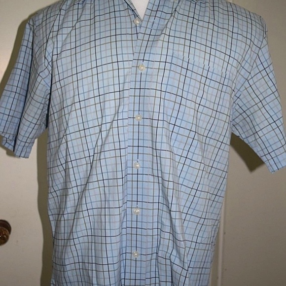 Cutter & Buck Blue Striped Cotton Shirt Sz M - Picture 3 of 8